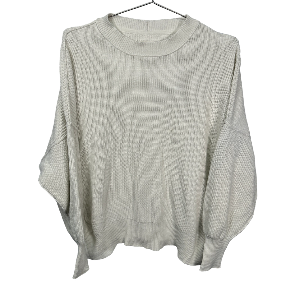 aerie White Mock neck Cable Knit‎ Coastal Oversized Sweater large